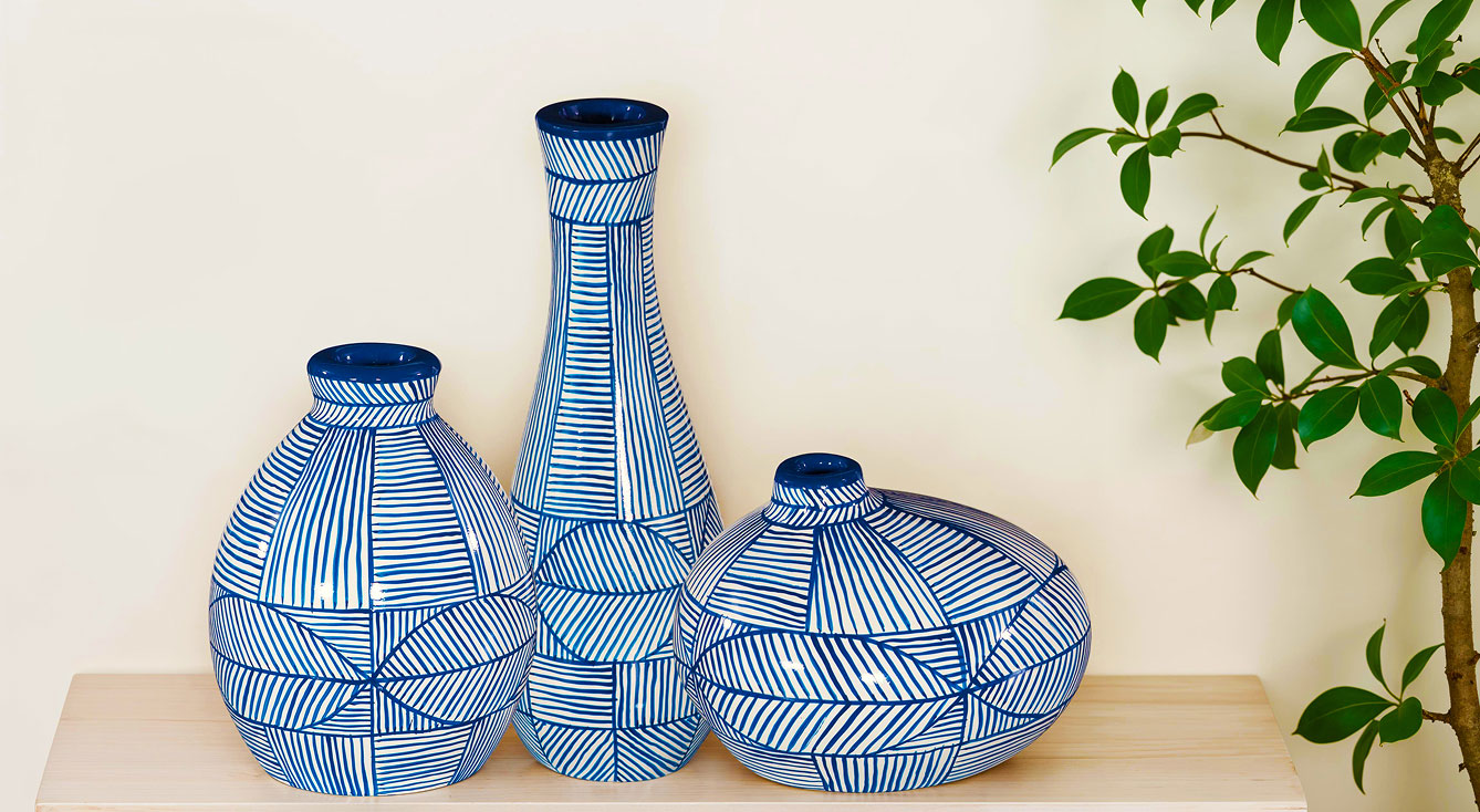 Indigo Mosaic Vase
